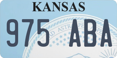KS license plate 975ABA