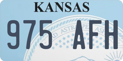 KS license plate 975AFH
