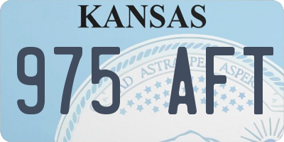 KS license plate 975AFT