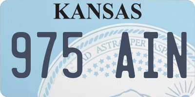 KS license plate 975AIN