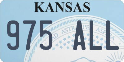 KS license plate 975ALL