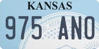 KS license plate 975ANO