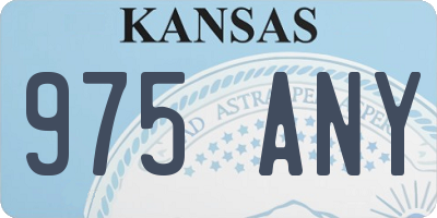 KS license plate 975ANY
