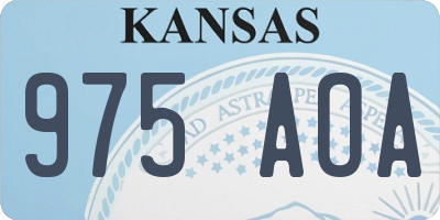 KS license plate 975AOA