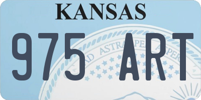KS license plate 975ART