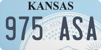 KS license plate 975ASA