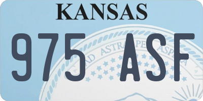 KS license plate 975ASF