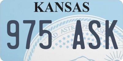 KS license plate 975ASK