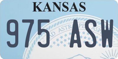 KS license plate 975ASW