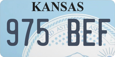 KS license plate 975BEF