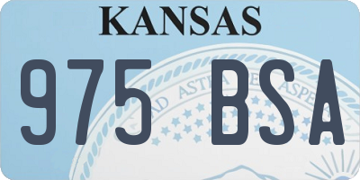 KS license plate 975BSA