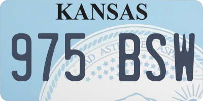 KS license plate 975BSW