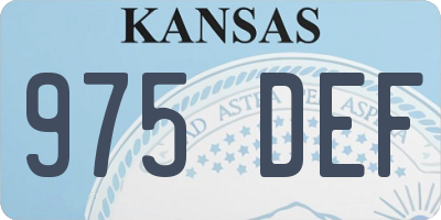 KS license plate 975DEF