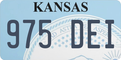 KS license plate 975DEI