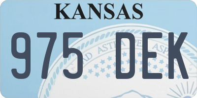 KS license plate 975DEK