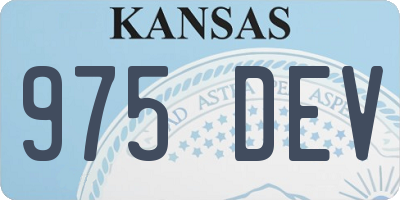 KS license plate 975DEV
