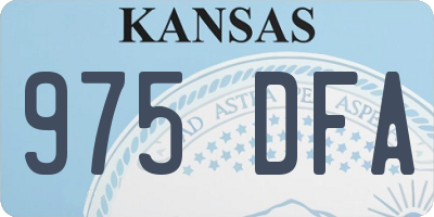 KS license plate 975DFA