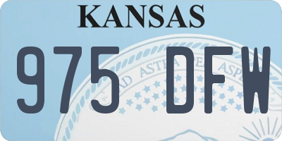 KS license plate 975DFW
