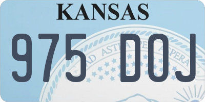 KS license plate 975DOJ