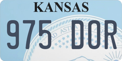 KS license plate 975DOR