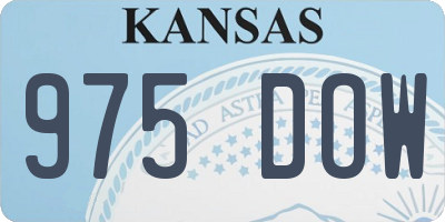 KS license plate 975DOW
