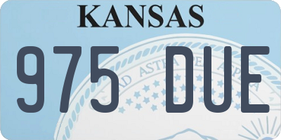 KS license plate 975DUE