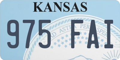 KS license plate 975FAI