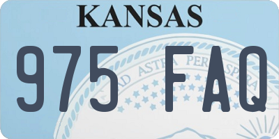 KS license plate 975FAQ