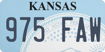 KS license plate 975FAW