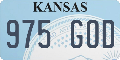 KS license plate 975GOD