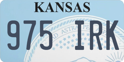 KS license plate 975IRK