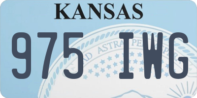 KS license plate 975IWG