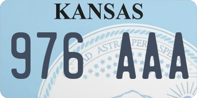 KS license plate 976AAA