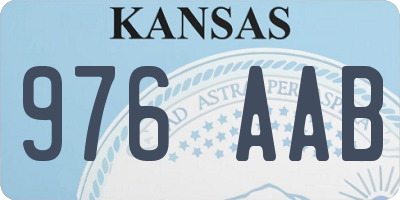 KS license plate 976AAB