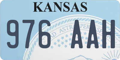 KS license plate 976AAH