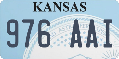 KS license plate 976AAI