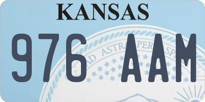 KS license plate 976AAM