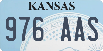 KS license plate 976AAS