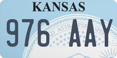 KS license plate 976AAY