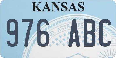 KS license plate 976ABC