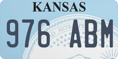 KS license plate 976ABM