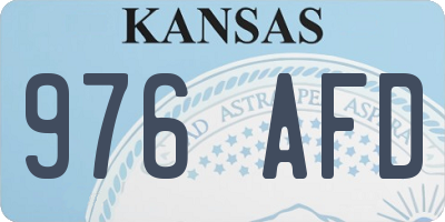 KS license plate 976AFD