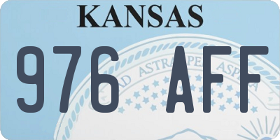 KS license plate 976AFF