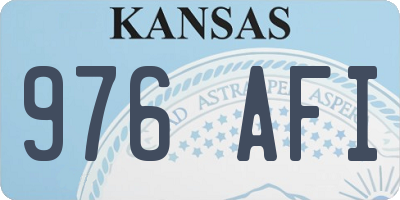 KS license plate 976AFI