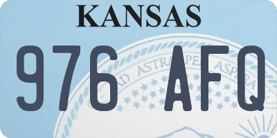 KS license plate 976AFQ