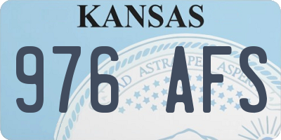 KS license plate 976AFS