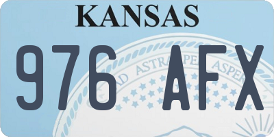 KS license plate 976AFX