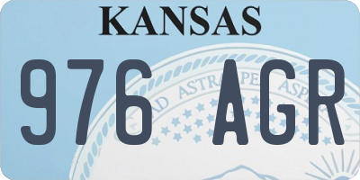KS license plate 976AGR