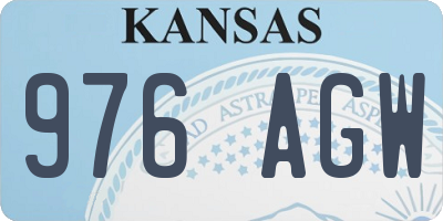KS license plate 976AGW
