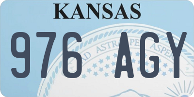 KS license plate 976AGY